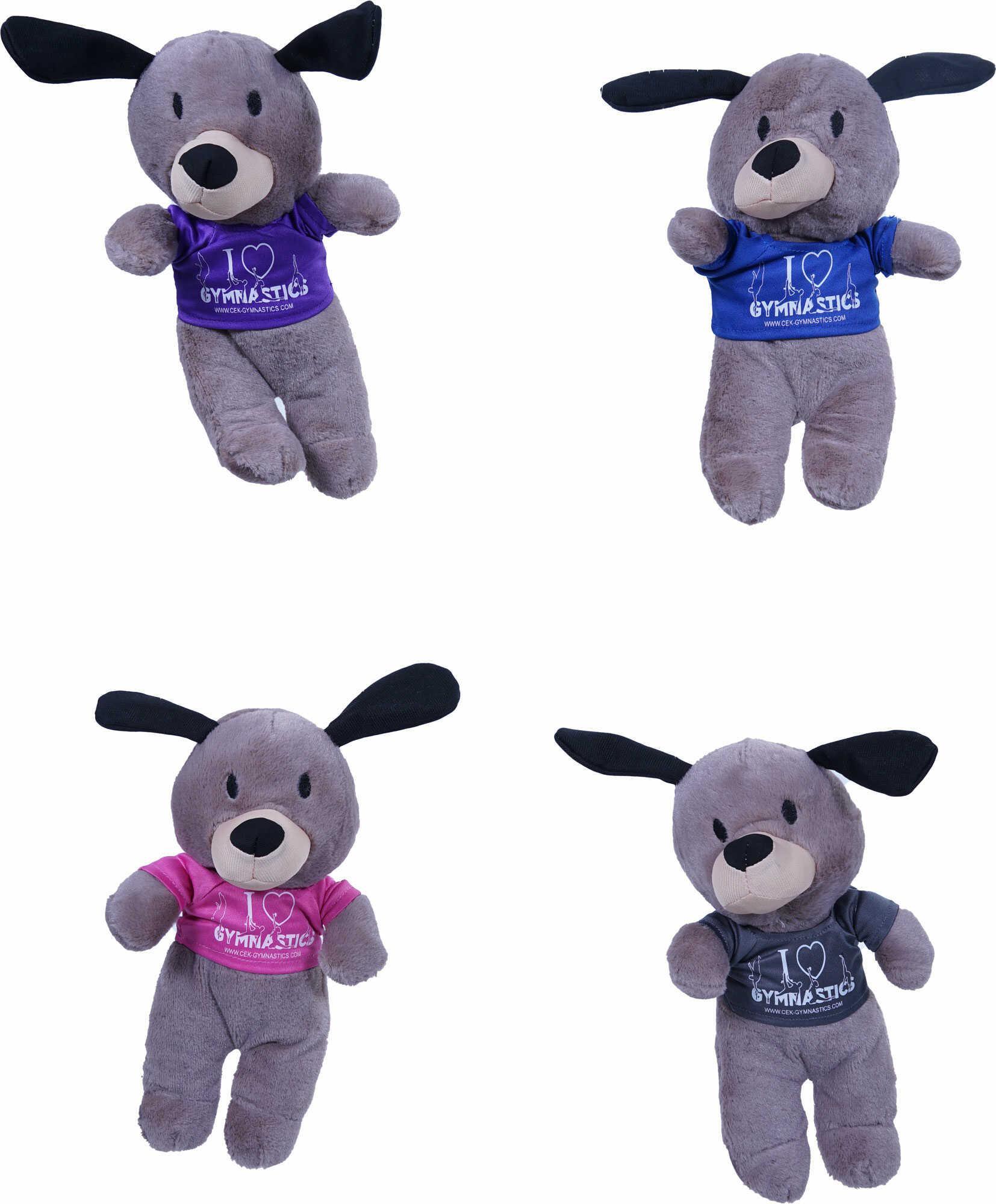 Knuffel hond grijs met promo t-shirt