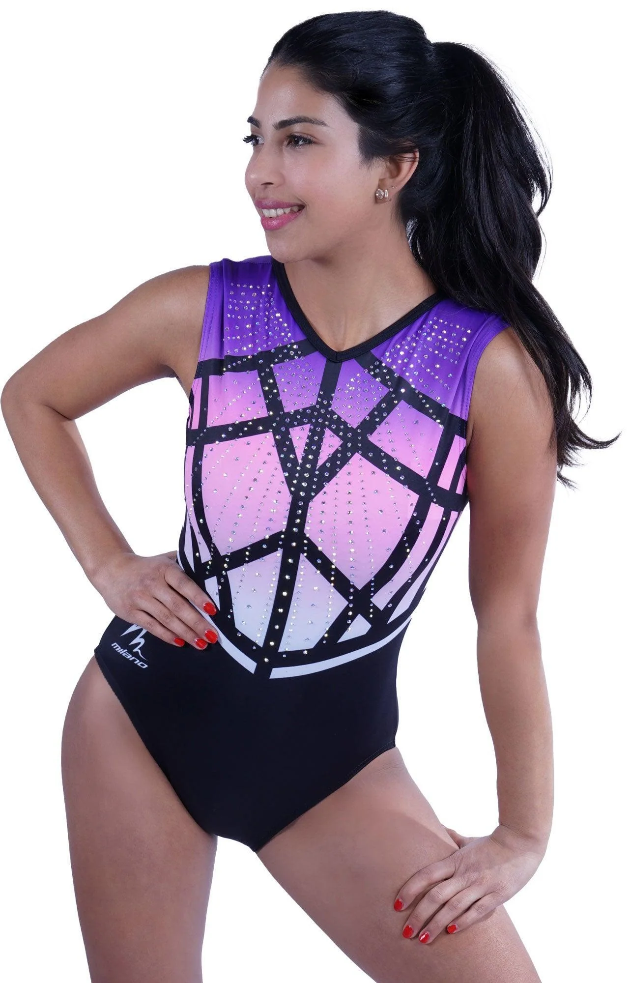 Milano mouwloos turnpakje Antheia Pink/Purple - Image 2