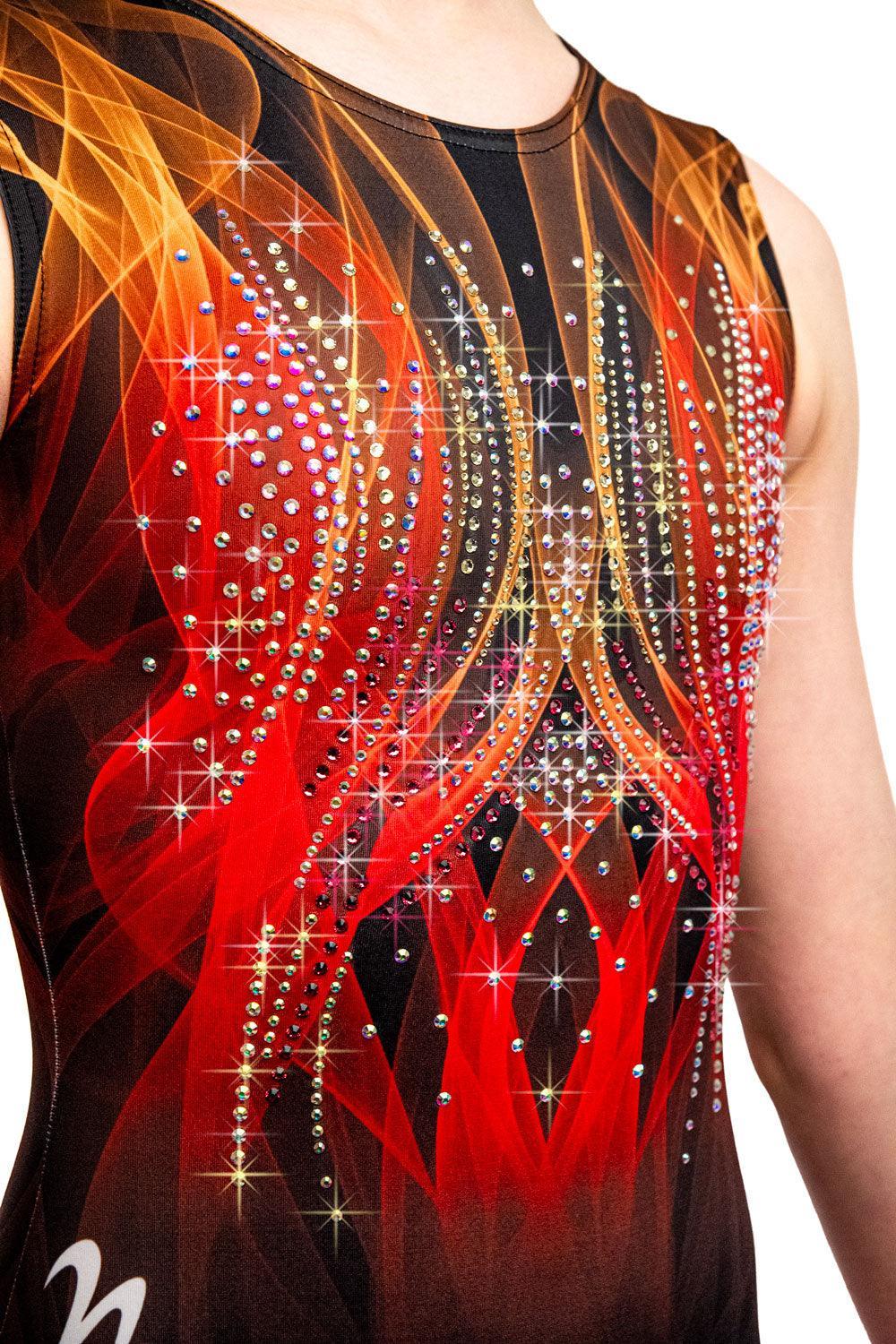 Milano mouwloos turnpakje Combustion red/yellow - Image 3