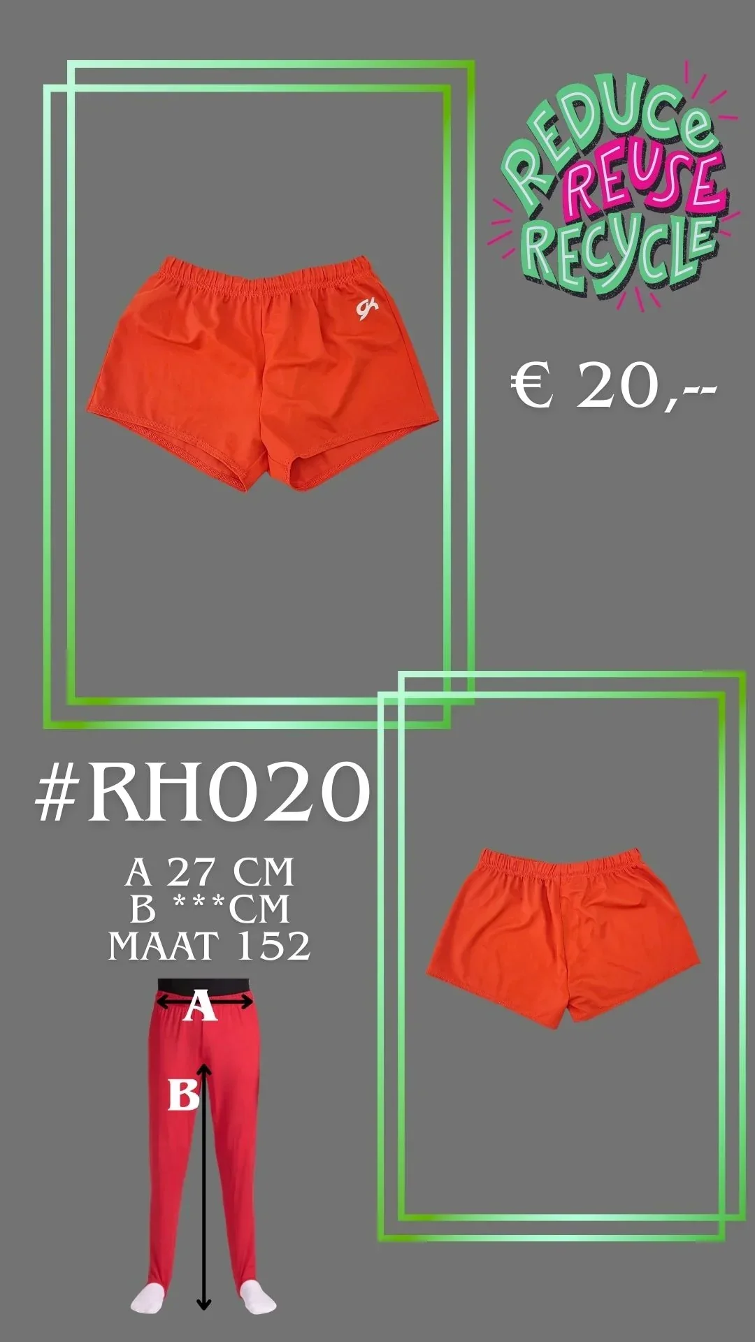 Tweede kans Turnshort RH020 maat 152